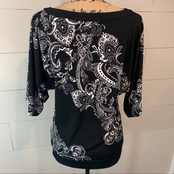 White House Black Market Paisley Print Tunic Small - Picture 3 of 7